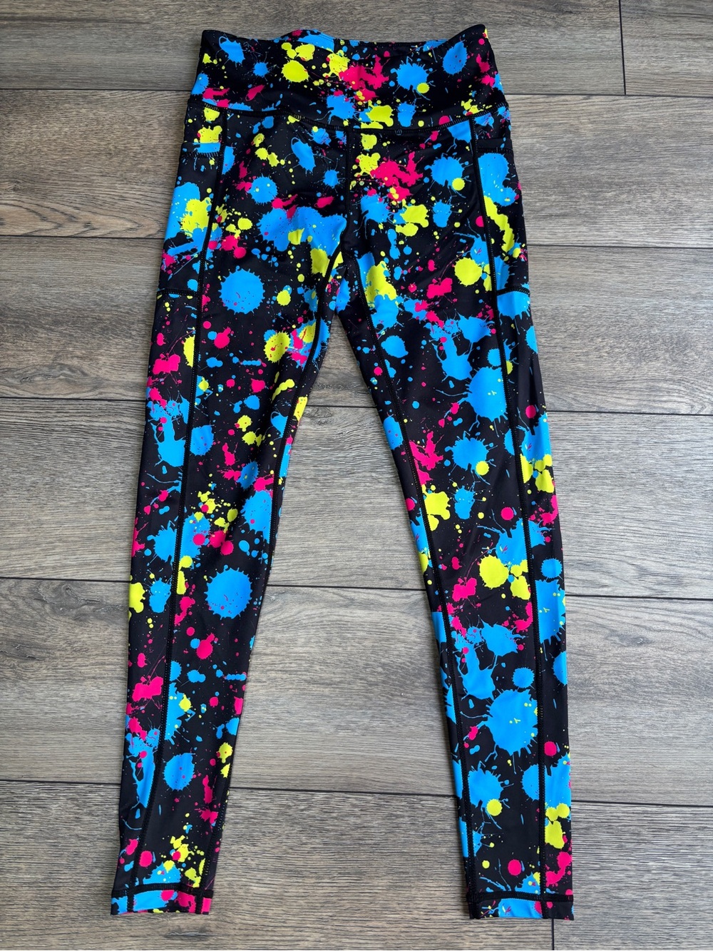CVG Constantly Varied Gear Full Length Leggings Paintball Splatter Colorful Sz S